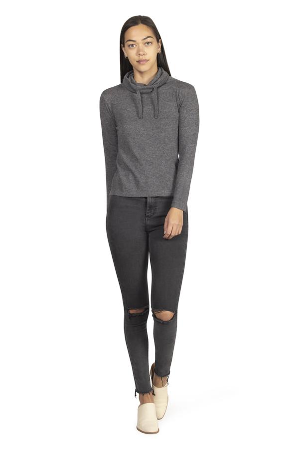 Eco Luxe Alignment   Top CHARCOAL / XS - Synergy Organic Clothing