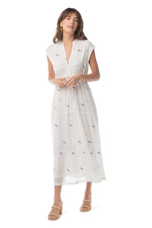 The Jardin Dress EMBROIDERED TOFU / XS - Synergy Organic Clothing