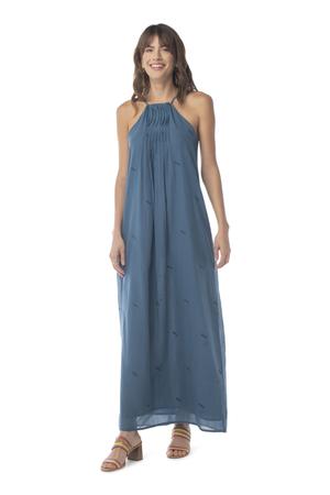 Formentera Maxi Dress EMBROIDERED REAL TEAL / XS - Synergy Organic Clothing