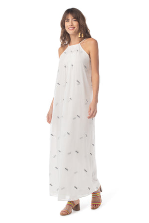 Formentera Maxi Dress EMBROIDERED TOFU / XS - Synergy Organic Clothing