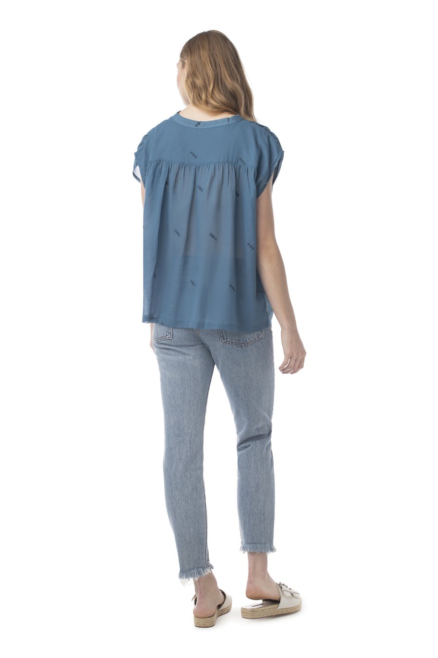 Wear With All Top EMBROIDERED REAL TEAL / XS - Synergy Organic Clothing