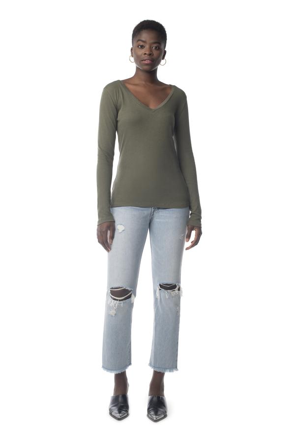 Easy V-Neck Long Sleeve KALAMATA / XS - Synergy Organic Clothing