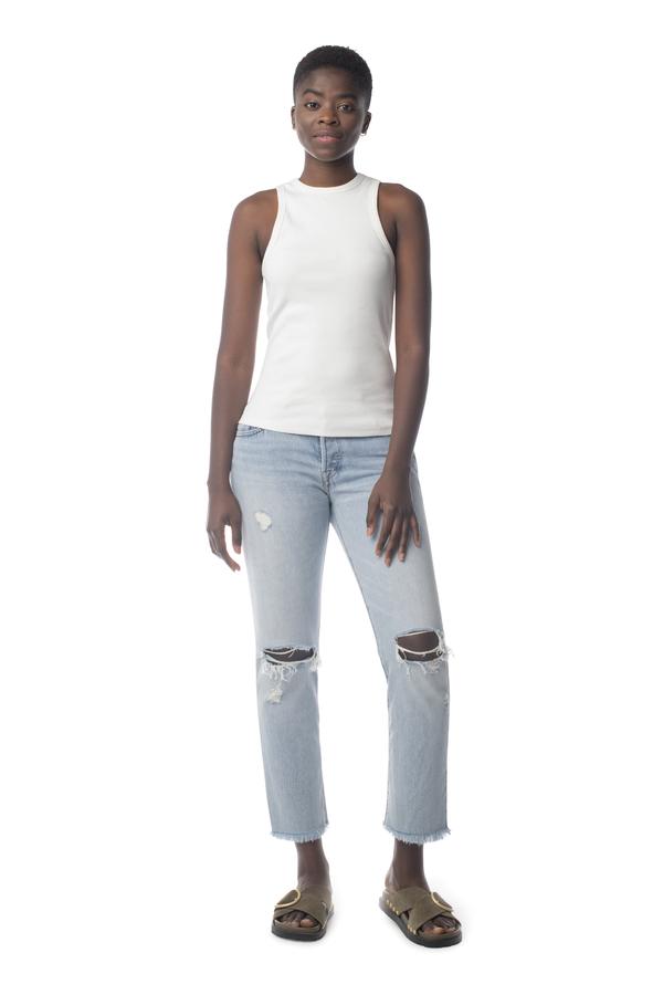 Rib Knit Shell Tank WHITE / XS - Synergy Organic Clothing