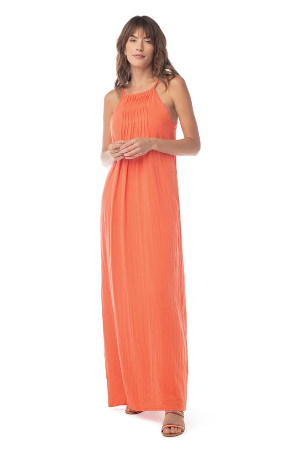 Formentera Maxi Dress HOT CORAL / XS - Synergy Organic Clothing