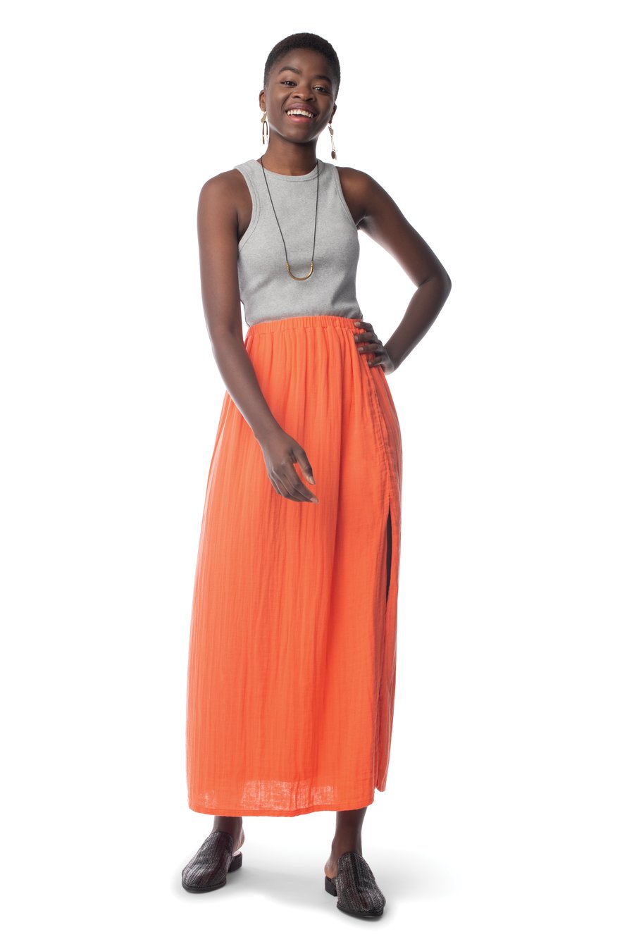 Laylin Skirt HOT CORAL / XS - Synergy Organic Clothing
