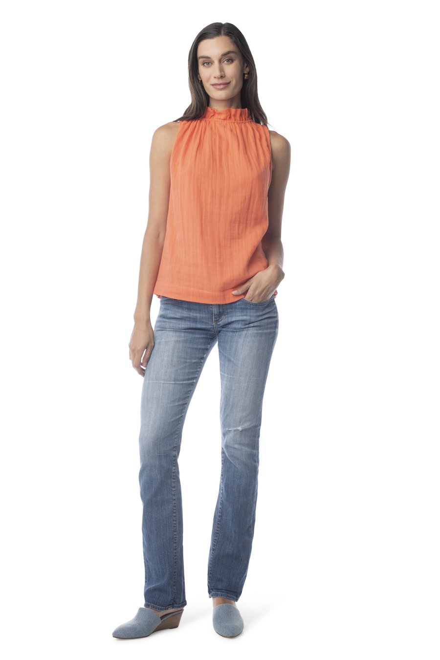 Lilith Top HOT CORAL / XS - Synergy Organic Clothing
