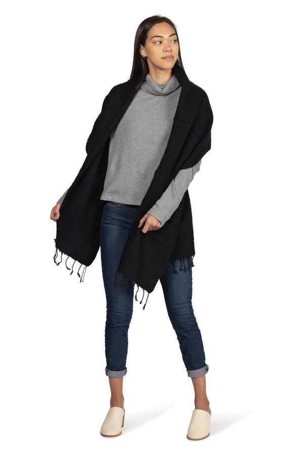 The Solid Shawl Black / OS - Synergy Organic Clothing