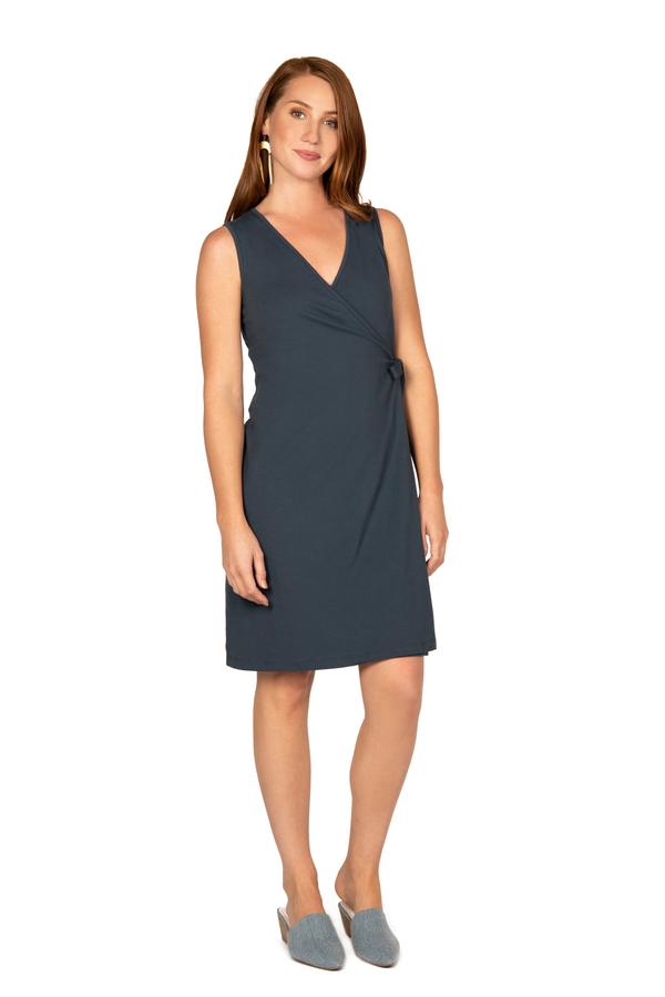 Classic Wrap Dress MIDNIGHT / XS - Synergy Organic Clothing