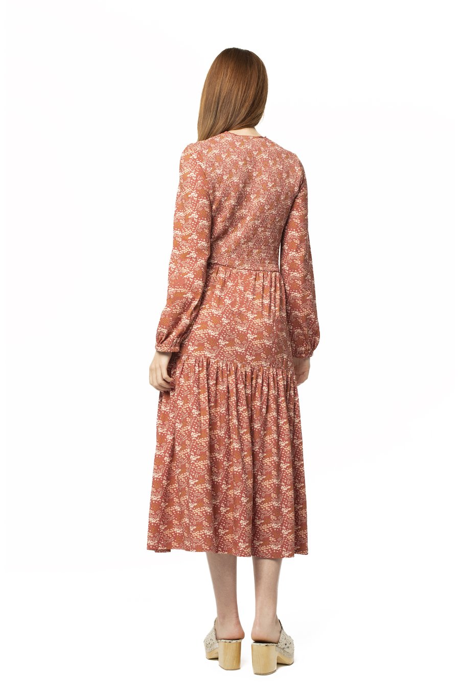 Floral Bordeaux Dress FLORAL TEABERRY / XS - Synergy Organic Clothing