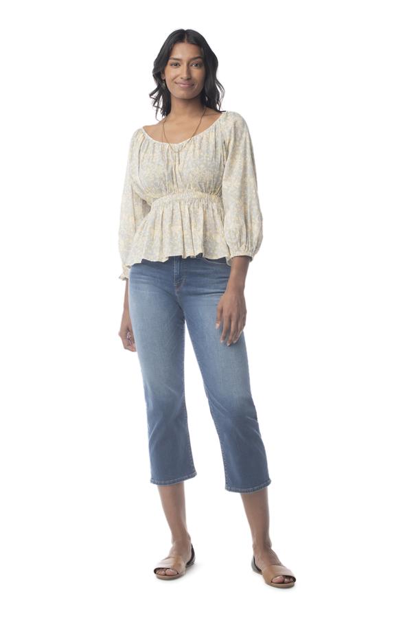 Vine Tulip Top CHATEAU GREY FLORAL / XS - Synergy Organic Clothing